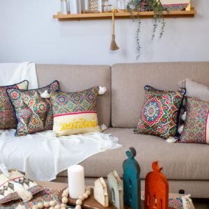 Ramadan Decorative Cushions with Festive Fanous Patterns – “زينة” Collection